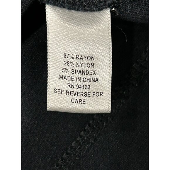 DeRoo Womens Black Midi Stretch Drawstring Skirt SZ Large - Picture 6 of 9